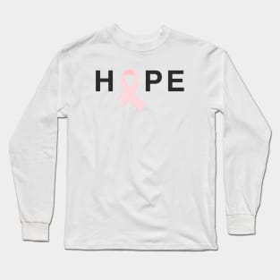 Hope Pink Ribbon Breast Cancer Awareness Long Sleeve T-Shirt